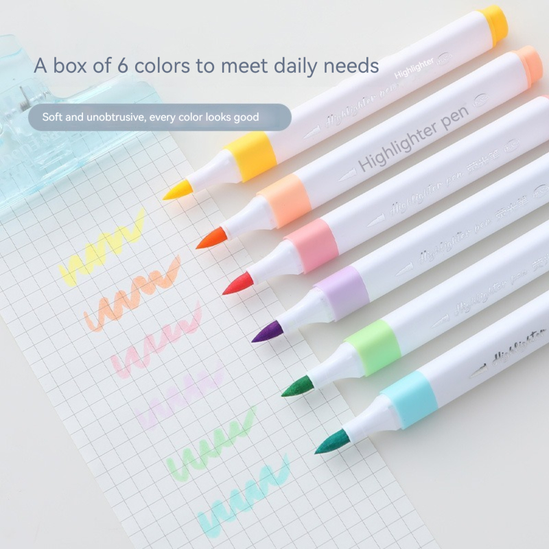 6 Colors Pastel Color Highligh - огляд і ціна Pastel Highlighter Set Double Ended