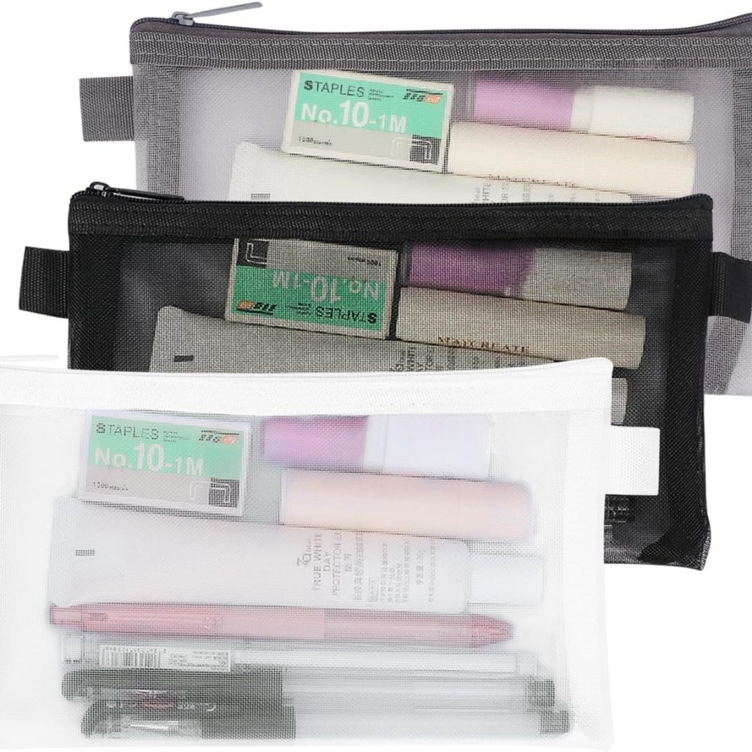 Portable Office Stationery Pou - огляд і ціна Clear Mesh Pencil Pouch For Exam