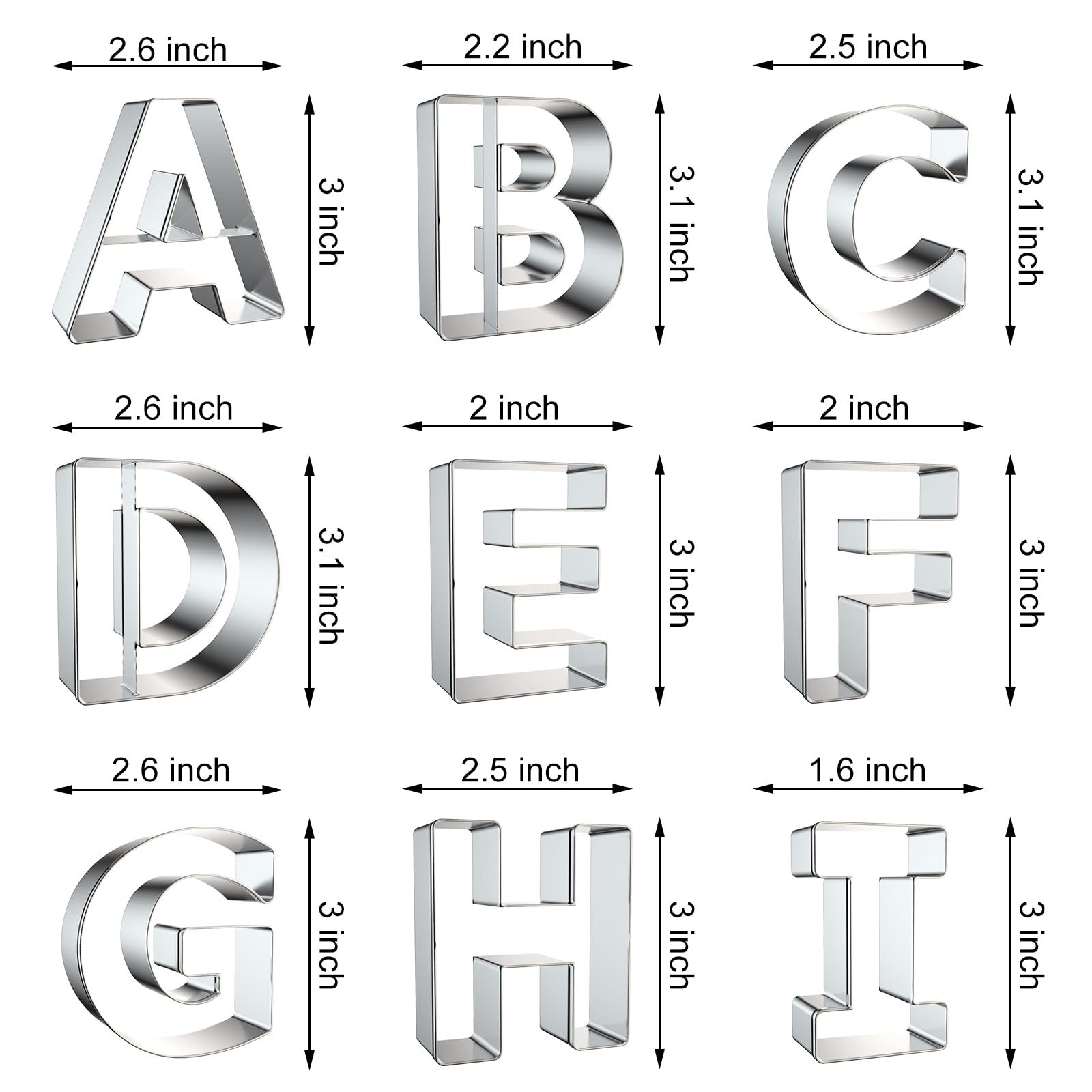 Letter Cookie Cutters Shapes - - огляд і ціна Writing Tools
